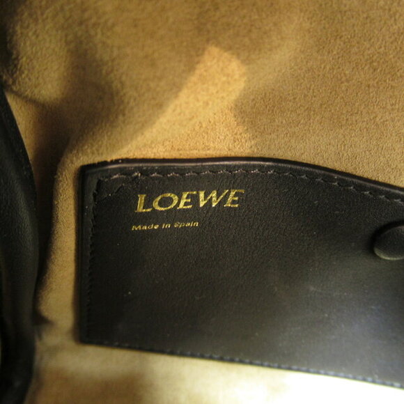 Loewe Amazona Square Bag Calfskin Handbag Jacquard Navy Blue Black - Picture 6 of 9